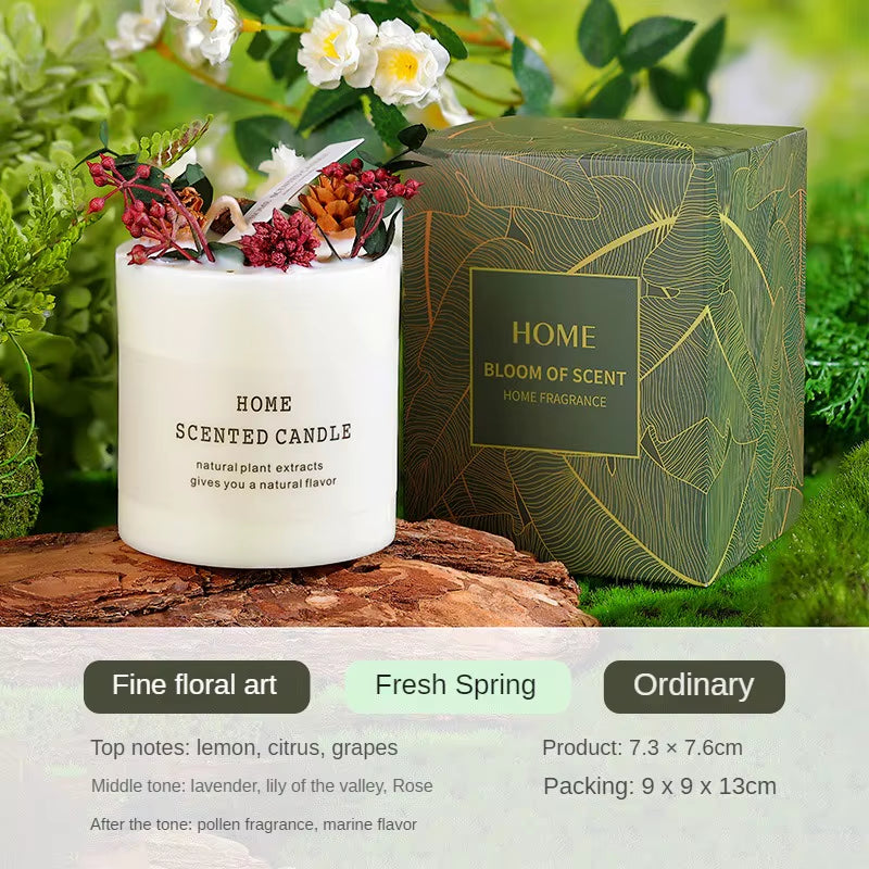 Floral Art Aromatherapy Candle Companion Gift True Flower Aromatherapy Bedroom Ornament Eternal Life Flower Candle Birthday Gift