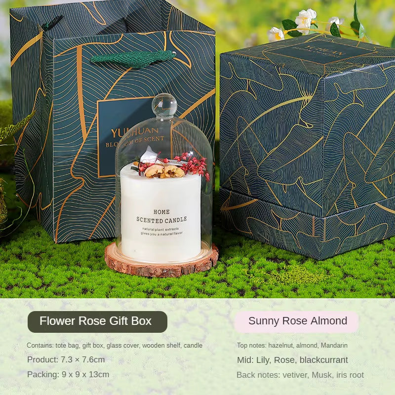 Floral Art Aromatherapy Candle Companion Gift True Flower Aromatherapy Bedroom Ornament Eternal Life Flower Candle Birthday Gift